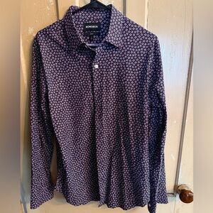 Bonobos Maroon and White Patterned Shirt Slim Fit Size M